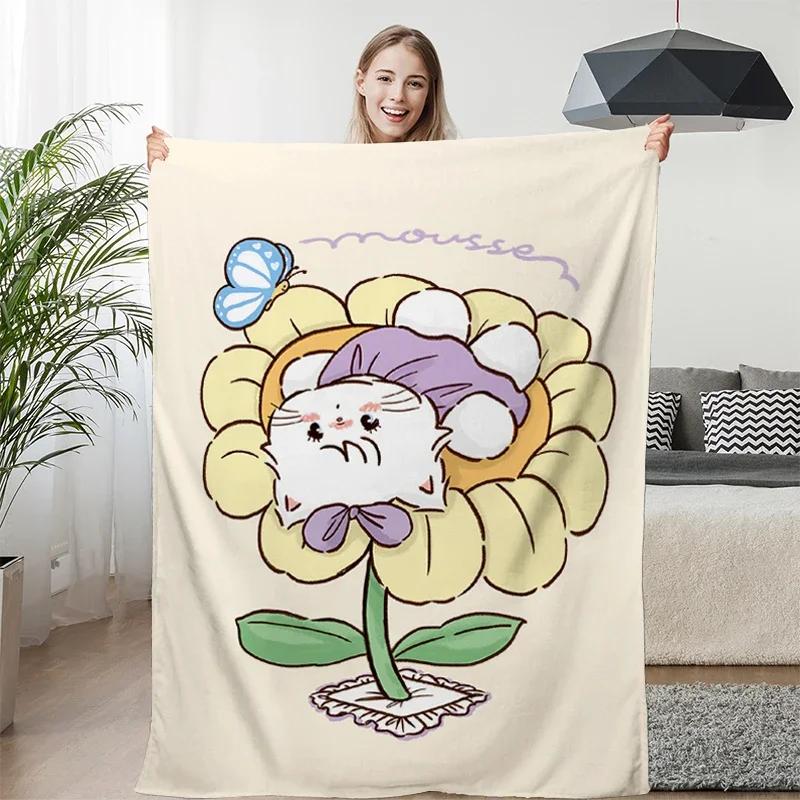 Fleece Blanket Sofa M-Mikkos Cute Warm Knee Bed Camping Custom Nap Fluffy Soft Blankets for Winter King Size Microfiber Bedding