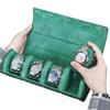 Hexagonal Genuine Leather Travel Wristwatch Box - Drop-Proof Four-Piece Set