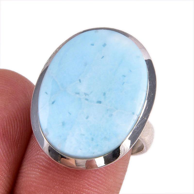 

Natural Republic Larimar Gemstone 925 Solid Sterling Silver Gift Ring S.8 G2c18