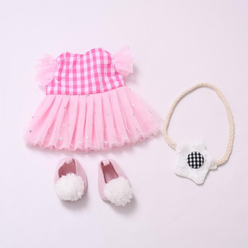 Plaid Skirt & Accessories Set for 25cm Milu Tang Dynasty Doll