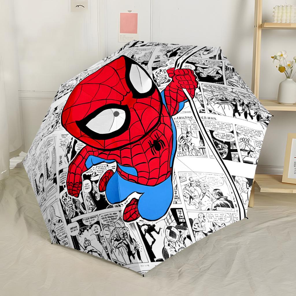 Ultimate Spider-man Adventure Automatic Umbrella Compact & Durable 8-Rib Design Sturdy Construction Durable Everyday Carry Umbrella Elegant Umbrella