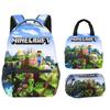 Zaino Tempo Libero Bambini Mondo Virtuale Zaino Scolastico Studente Borsa Pranzo Scatola Termica Astuccio