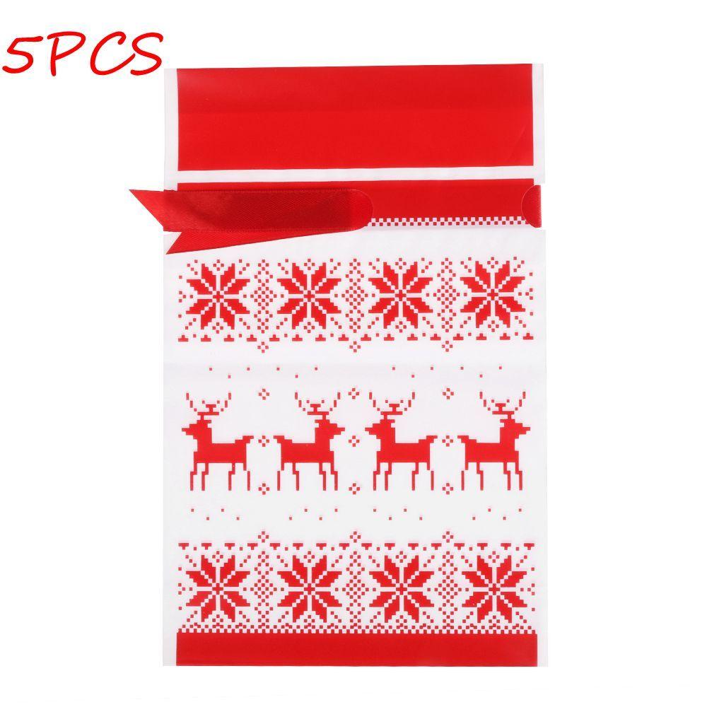 

1/5 шт. Печиво Подарункова упаковка Санта Різдвяний пакет Різдвяний декор Цукерки Кондитерський інструмент Лось 5 pcs