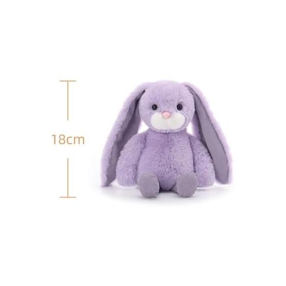 Apricot Lamb Purple Wreath Bunny Rabbit Plush Toy, Suitable for Boys and Girls Soft and Cute, Fluffy Purple Wreath Bunny Rabbit 18cm