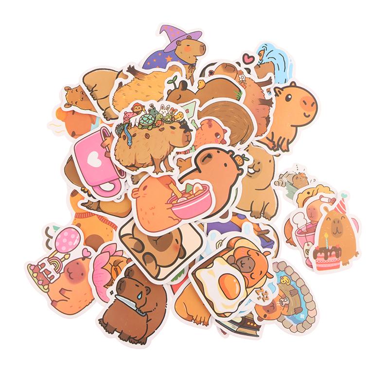 50 ks Dětský dárek Hračky Roztomilá zvířátka Kapybara Samolepky na auto Motocykl Cestovní zavazadla Telefon Kytara Laptop Kreslený obtisk na helmu