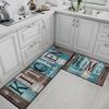 Kitchen Carpet Comfort Blue-green Mat Vintage Farmhouse Design Style Long Rug for Kitchen Home Decoration Alfombra De Cocina