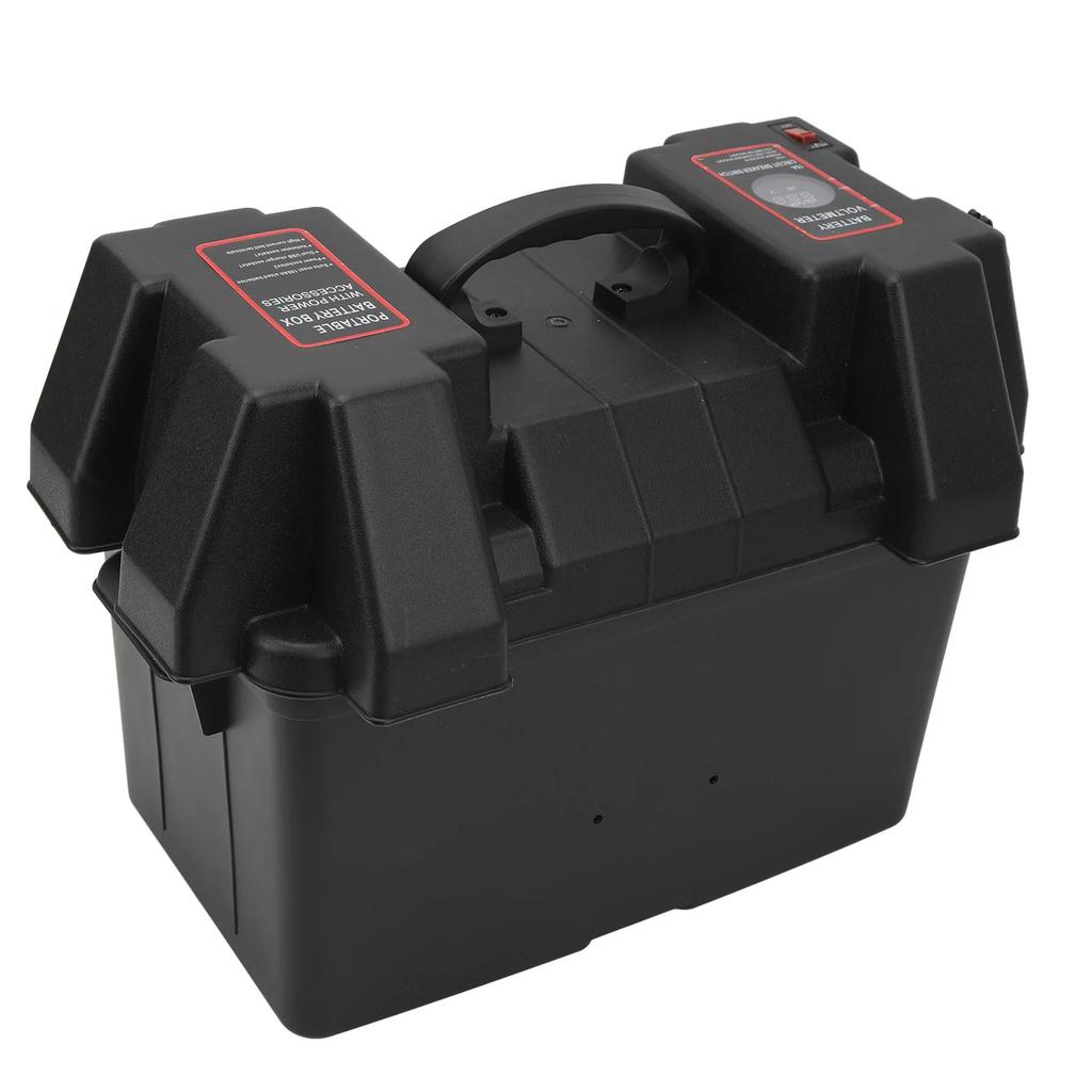 Scatola Batteria Intelligente per Motore Elettrico, Impermeabile, 2 Porte USB, ABS, Centro di Alimentazione per Batterie Marine, Resistente per Camper, Furgone, SUV, ATV, Campeggio, Camion