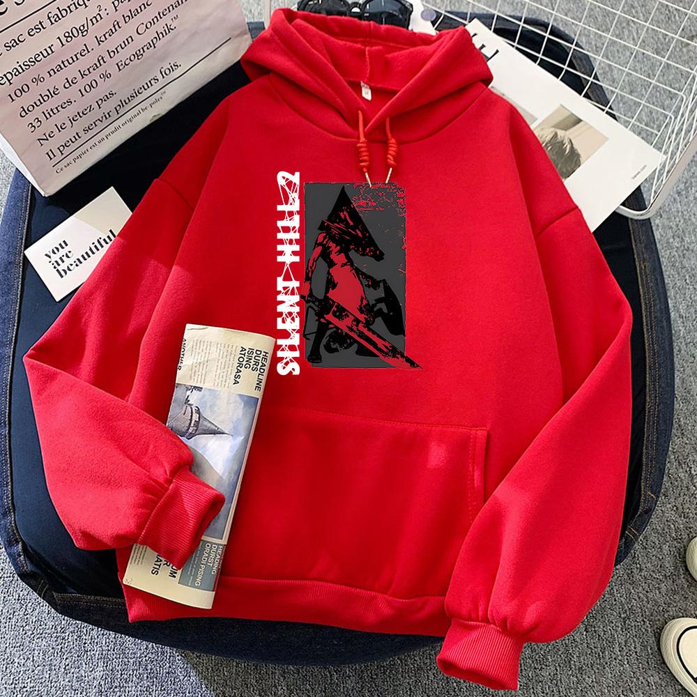 Silent Hill Red Pyramid Horror Game Classic Printed Hoodie Funko Pop Gothic Sweatshirt Graphic Printing Vintage Clothing Moletom