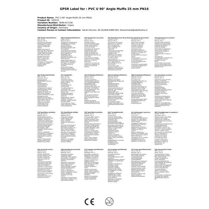 PVC 90 Degree Elbow 25mm - Glue Fitting - Easy Installation