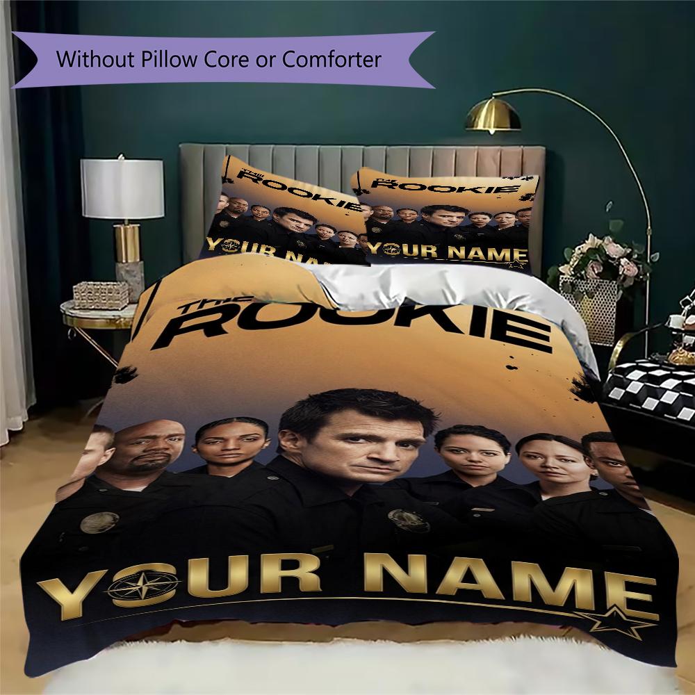 Custom Name THE ROOKIE TV SHOW Bedding,Quilt Set Quilt Cover Pillowcase Home Birthday Gift(1 * duvet cover + 2 * pillowcase, without core)_xia
