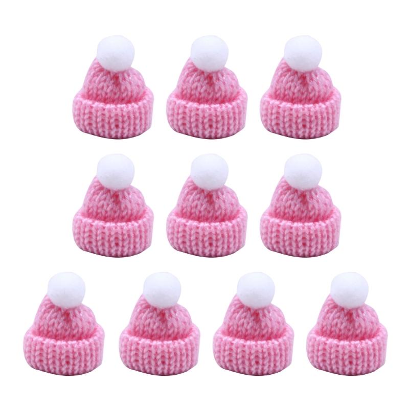 Pack of 10 Mini Knitted Hats for DIY Crafts and Girls Gifts Household Decoration for Kid Girl Boys Handicraft Crafts
