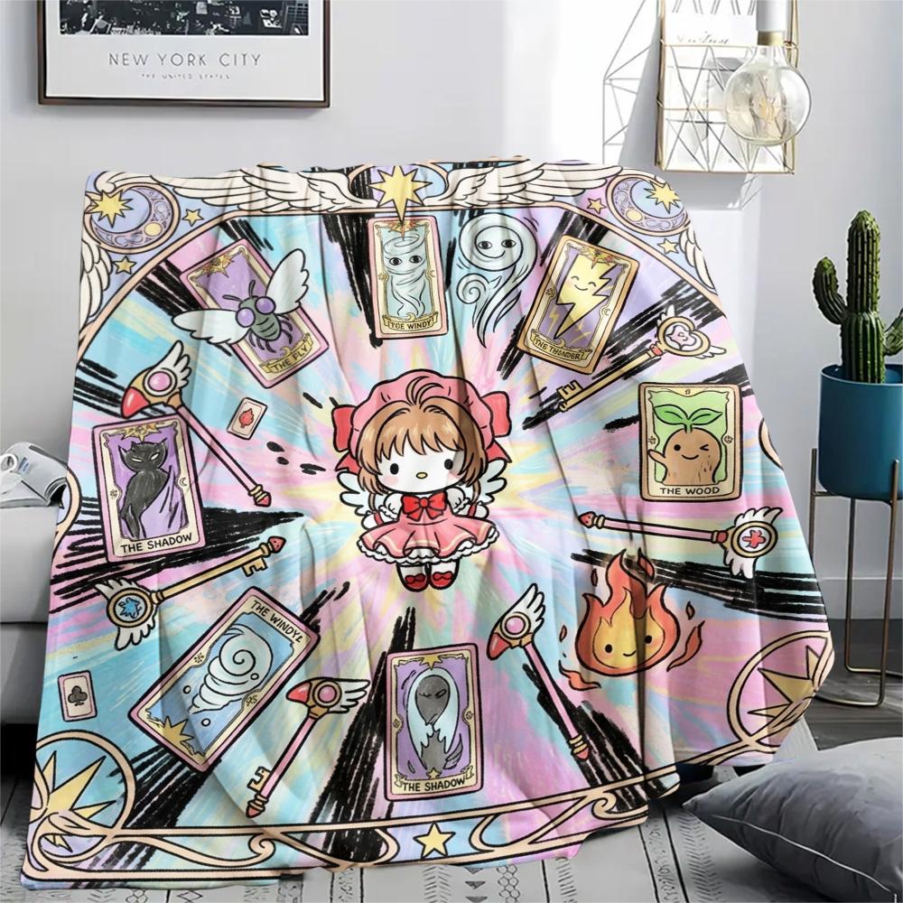 Cardcaptor Sakura Flannel Blanket Warm Cozy Style Print Comfortable for Daily Picnic Sofa Bedroom Chair.-TING
