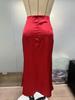 Women's Satin Silk Fishtail Midi Skirt - Autumn Collection