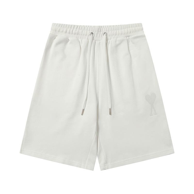 Ami Women's Heart Embroidered Casual Summer Sweatpants - Classic Straight-Leg with Drawstring