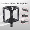 Bicycle Pedal Aluminum Nylon Carbon Fiber Finish 3-Bearing Single-Side 14 Anti-Slip Pins Enhanced Grip for MTB and Road Bikes