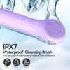 Facial Cleansing Brush, Silicone Face Scrubber with Heat and Vibration 5 Speeds, Waterproof Rechargeable Electric Face Scrub Bru