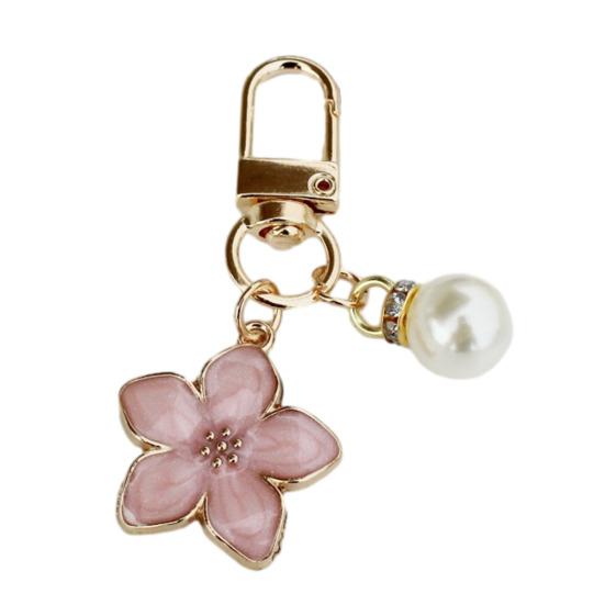 Keychain Pendant Ergonomic Flower Design Key Ring Decorative Versatile Key Holder Backpack Bag Accessory