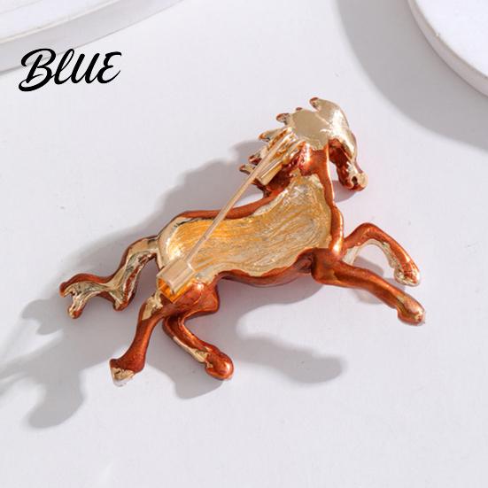 Exquisite Horse Pin Brooch Chinese Zodiac Year of Enamel Vintage