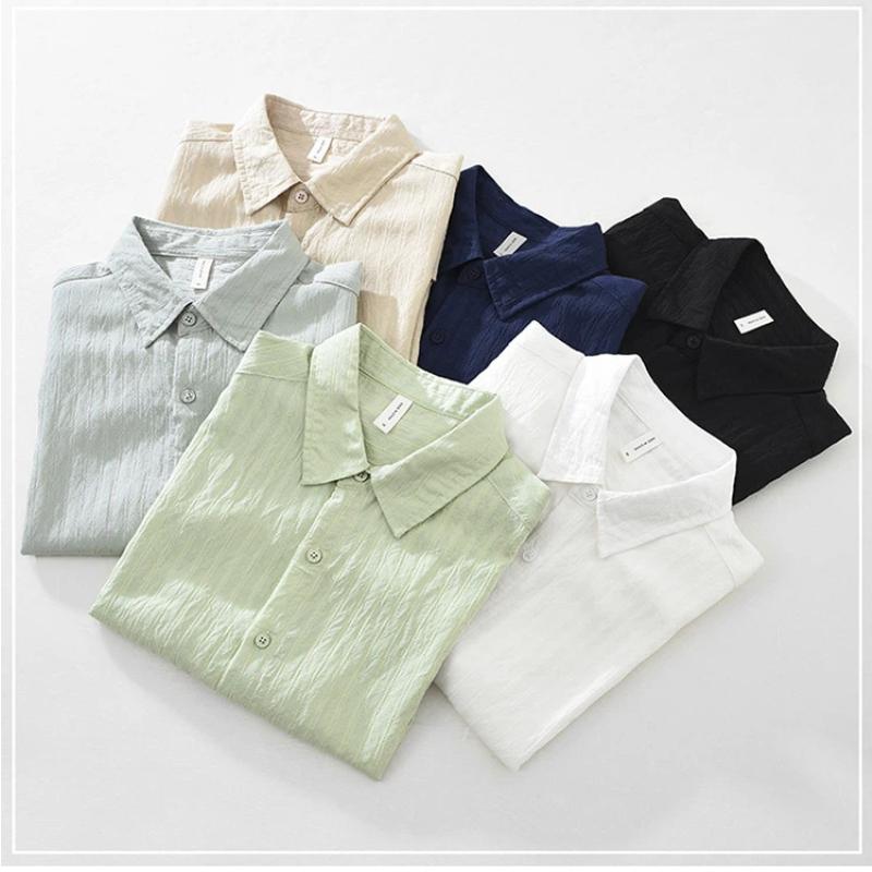Summer Shirts for Men Harajuku Style Green Short Sleeve Shirt Daily Men's Casual Shirt Light Weight Tops