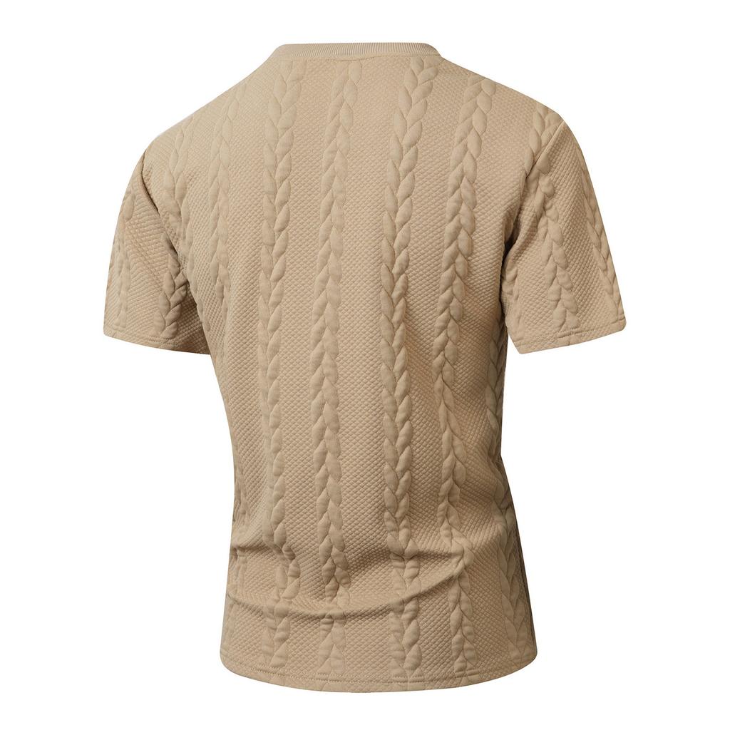 Men's Short Sleeve T-Shirt, Neck with Pocket, Summer Casual Top