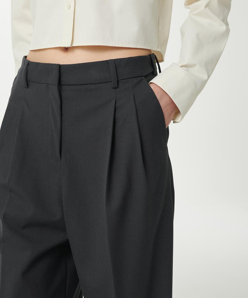 MUSINSA STANDARD WOMAN Women'S Lightweight High-Waisted Wide Hidden Banding Slacks [Gray]