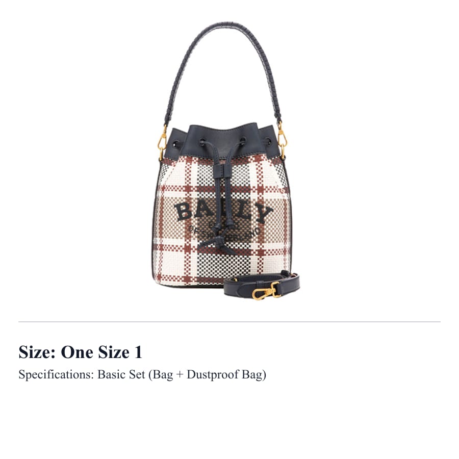 BALLY Cleoh Sheepskin Bucket Bag, Handbag, Shoulder Bag, Crossbody Bag Regular Women's Gray & Brown 6300233