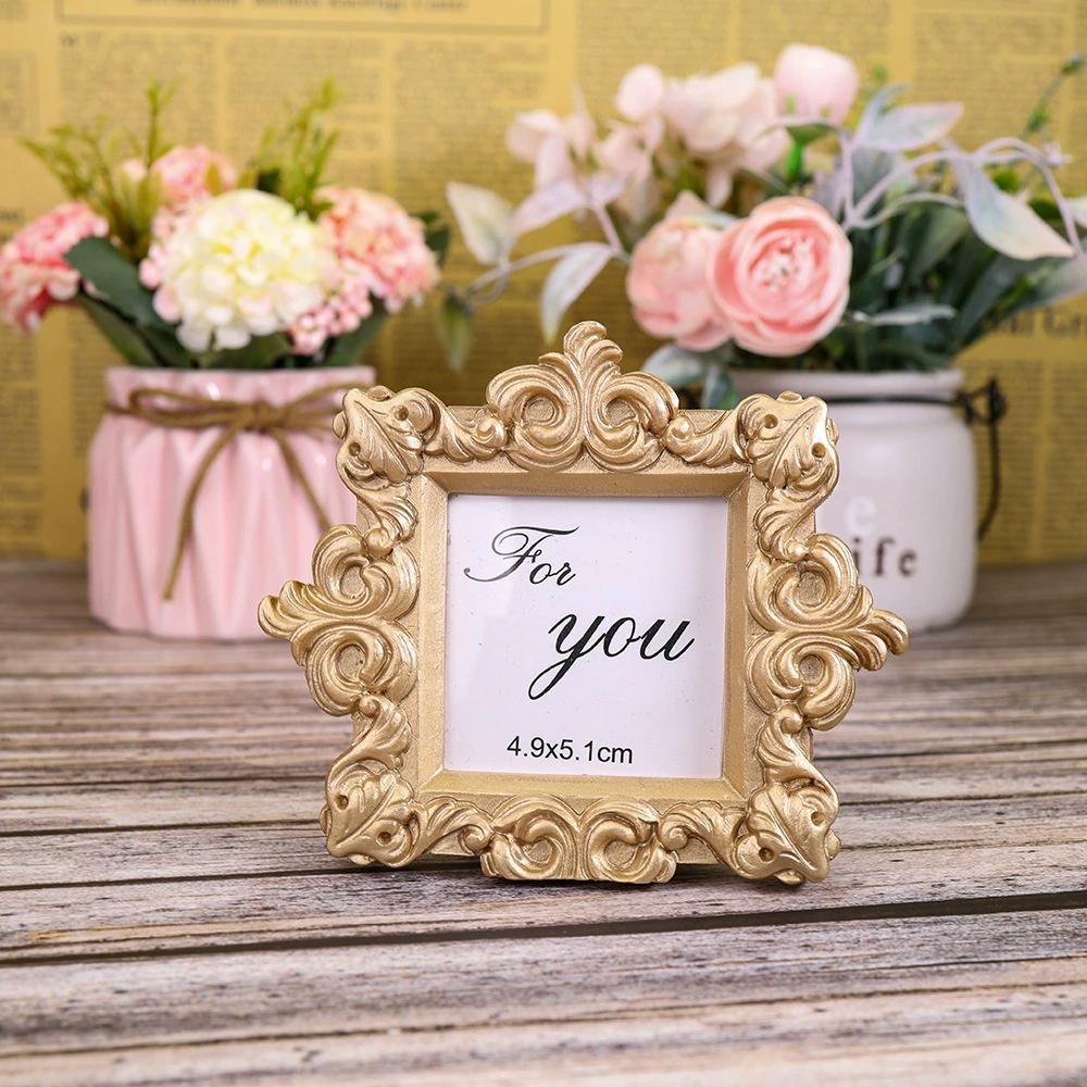 WTEMPO 1PC New Baroque Small Picture Frame, Vintage Festival, Party, Wedding and Other Small Gifts, Home Decoration Mini Picture Frame Decoration