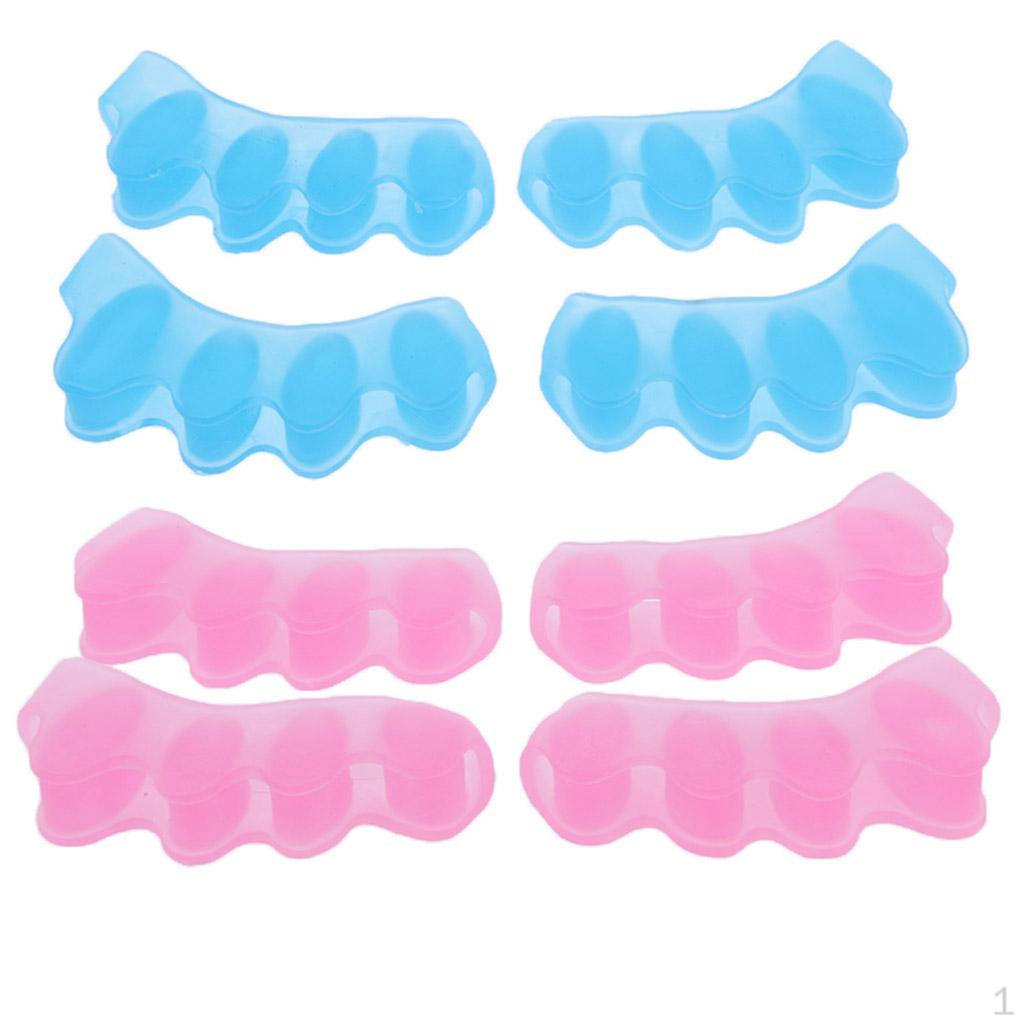 4Pairs Silic Gel Toe Stretcher Separator Spacer Bunions Hammer Toes