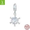 Winter Snowflake Diy Bracelet Beaded Accessories, Christmas S925 Silver Pendant