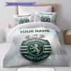 Benutzerdefinierter Name, Sporting CP Muster Bettwäsche Heimdekoration Geburtstagsgeschenk ( 1 Bettbezug + 2 Kissenbezüge, ohne Füllung),Fanartikel.
