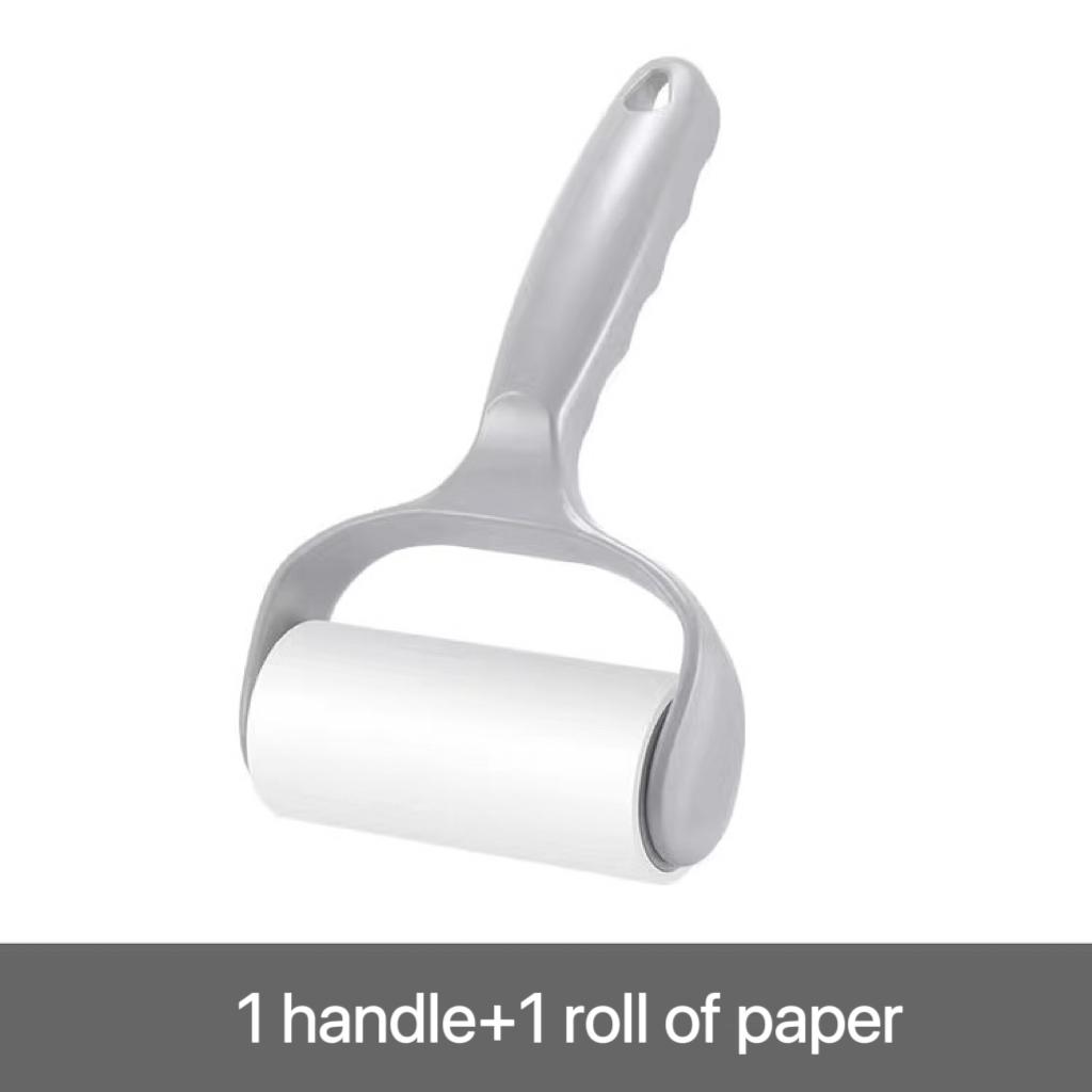 Latest Tearable Roll Paper Sticky Roller Brush Pet Hair Remover Clothes Carpet Cleaning Brush Plush-touch Razor Home Cleaning Tool