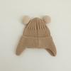 Autumn Warm Baby Knit Hat Cartoon Bear Ear Protections Benaie Cap Soft Knitted Hat Gift for Toddlers Boys and Girls