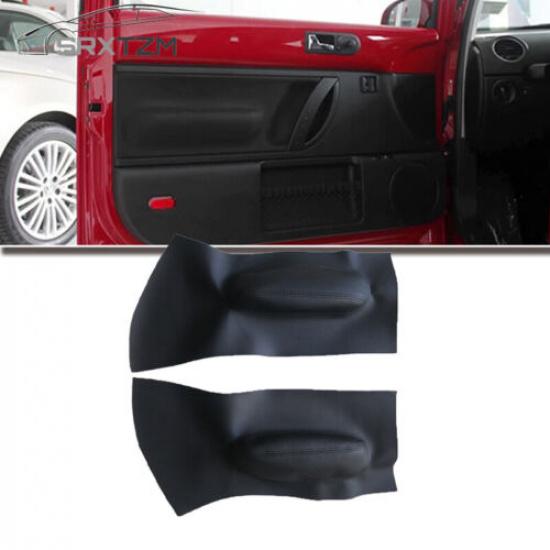 1 Pair Black Leather Car Inner Door Armrest Pad Change For VW Beetle 00 01 02 03