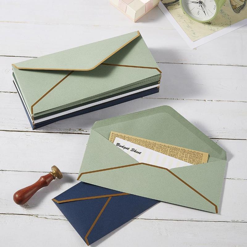 10Pcs Luxury Foil Sealed Envelope - Self-Sealing Wedding Invitations, Thank-You Notes, Corporate Events & Birthday Invitations