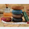 Hand Stitched Genuine Leather Mini Tape Measure 1.5M Auto Retractable Body Sewing Measuring Tape Portable Tailor Soft Ruler