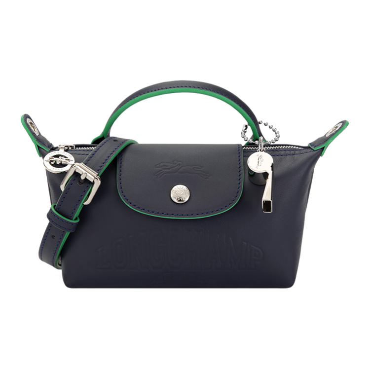 Longchamp Le Pliage Xtra Logo Button Closure Mini Shoulder Crossbody Bag Women Handbags Navy-Blue 34205HEY556