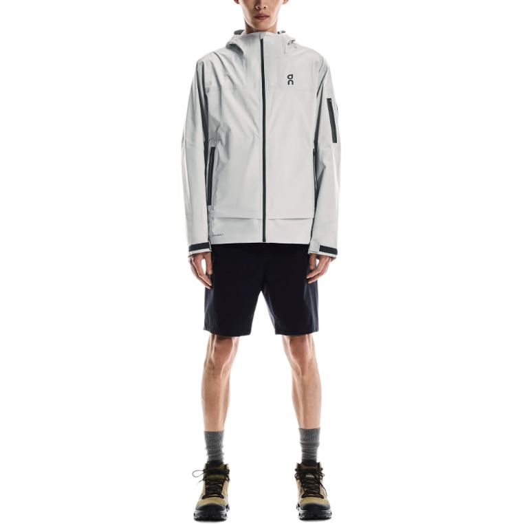 

On Trek Water-Resistant Outdoor Hooded Fashi Jacket Men Jacket Silver 1ME10320296 XS