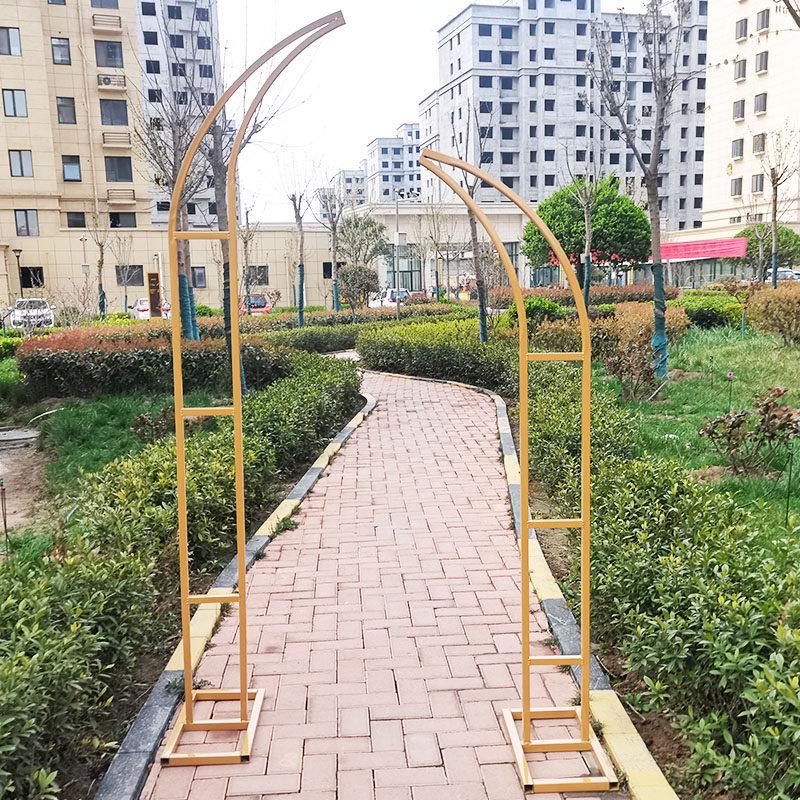 Wrought Iron Arch Flower Stand for Outdoor Weddings and Moon Gate Pathway Markers