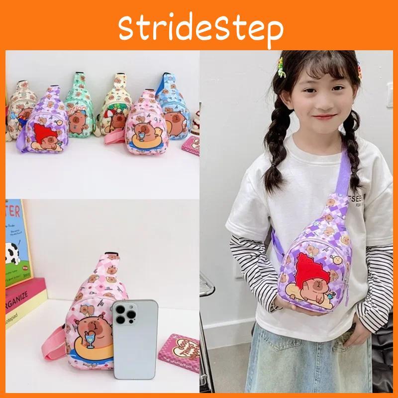 Cute Cartoon Capybara Printed Children Shoulder Bag Chest Pack For Use Outdoor