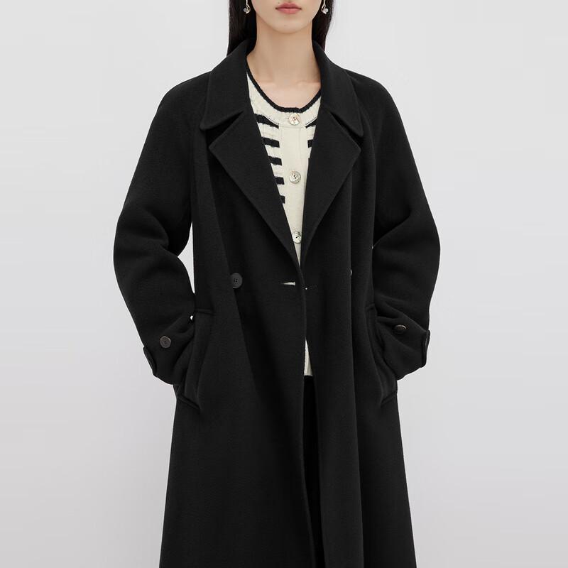 Bo Women's Hepburn Style Waist-Cinched Wool Coat