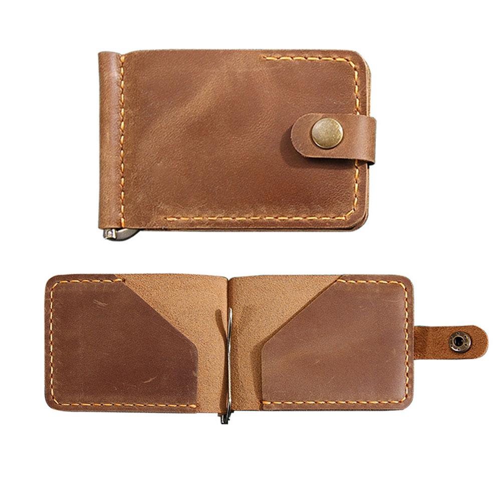 

Кошелек-зажим для денег ручной работы с застежкой, кожаные зажимы, металлический держатель для денег, зажим для кошелька, держатель для еврокупюр дубильная кора