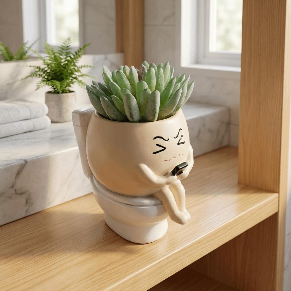 Funny Flower Planter Cartoon Plant Cultivation Pot Table Decor Plant Growing Container  Gardening