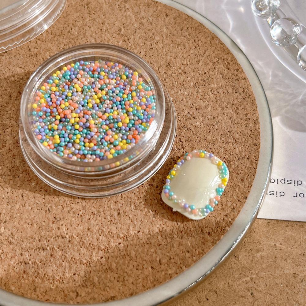 

3D Macaron Bubble Beads Nail Decor Resin Round Candy Manicure Decorations Nails Charms різнокольоровий