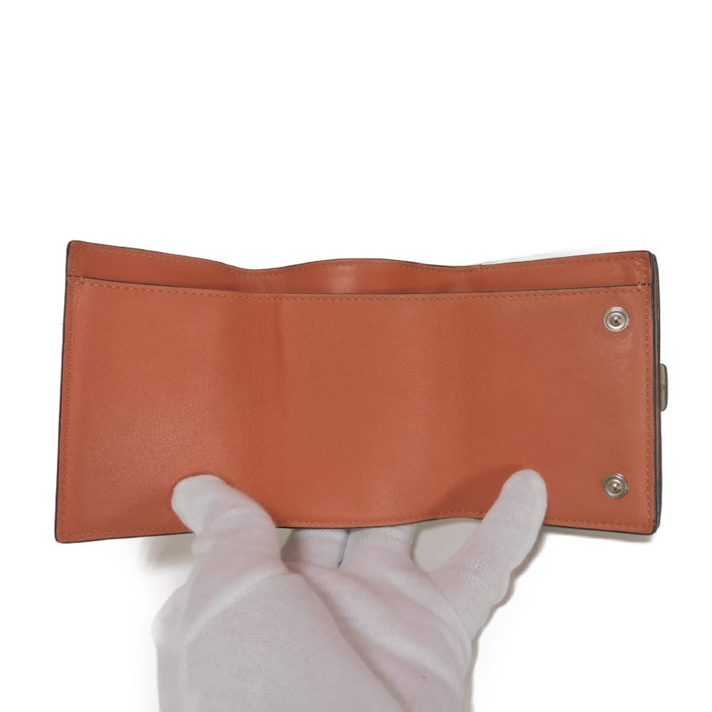 Used 12695 Trifold Wallet C660S26X03 7942 Honey Trio Color Greige Anagram Embossed Light Oat Unisex from Japan AUTHENTIC