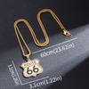 Mode Route 66 Moederweg Hanger Roestvrij Staal Ketting Heren Dames Vintage Fietsrace Feest Sieraden