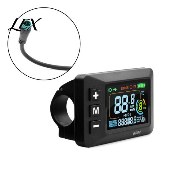 Electric Bike Control Panel Ebike Display Fit for Yozma IN 10, Bicycle LCD Screen with Waterproof 5-Pin Connector, Meter 22.2MM Handlebar E