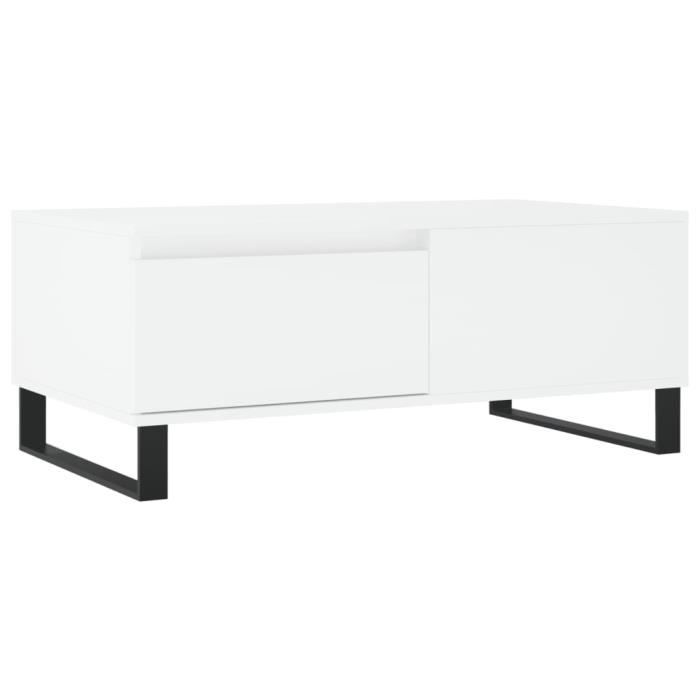 VidaXL Table basse Blanc 90x50x36,5 cm Bois d'ingénierie 830812