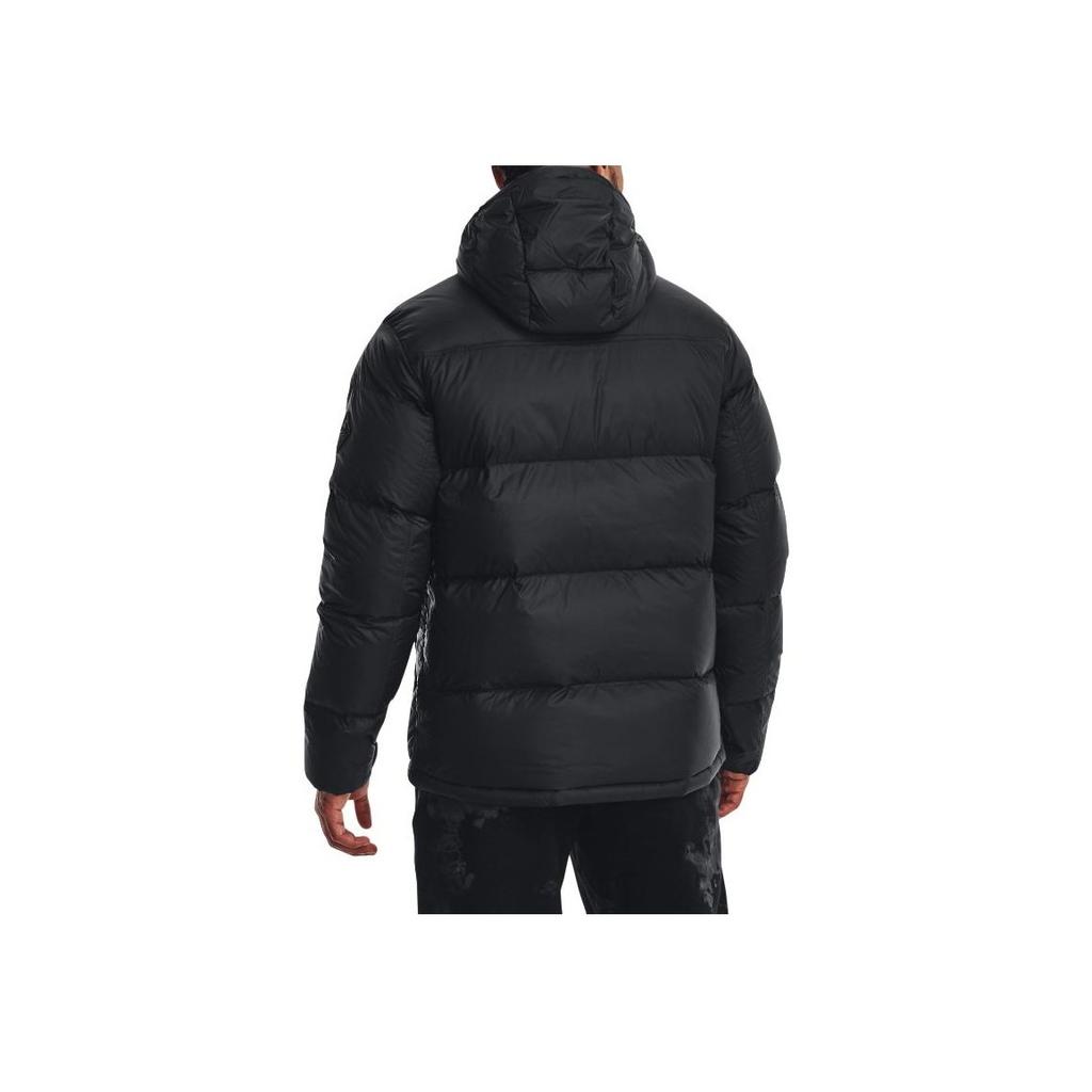 Under Armour Solid Color Hooded Zip-Up Jacket With Cover Stitch Men Outerwear Black 1375437-001