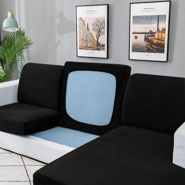 Velvet Stretch Sofa Slipcovers Spandex Non Slip Soft Couch Cover Washable Furniture Protector With Elastic