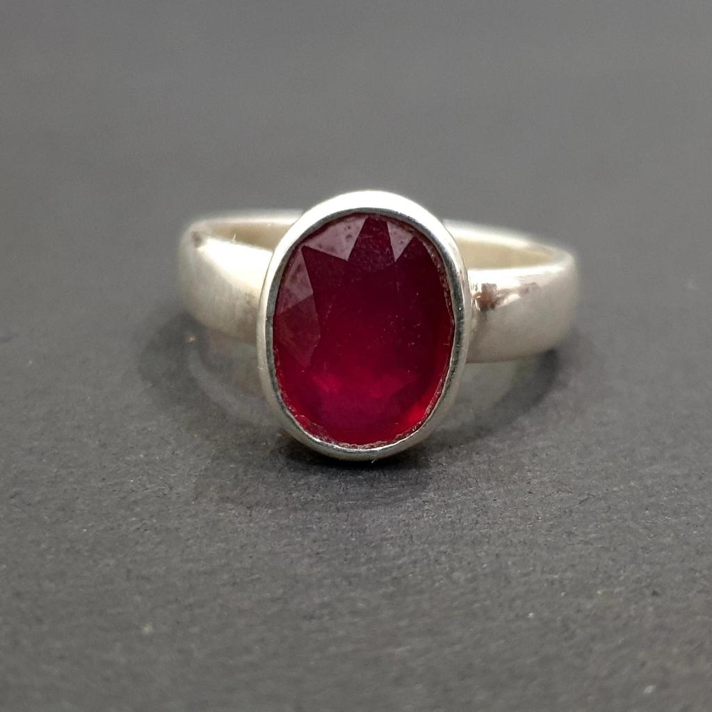 Reicher Roter Rubin 925 Sterlingsilber Ring Schmuck, Handgefertigter Solider Hochzeitsgeschenkring